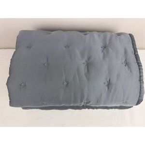 Pottery Barn Tencel Lyocell Tufted Quilt Euro Pillow Shams Set/2 Riviera Blue